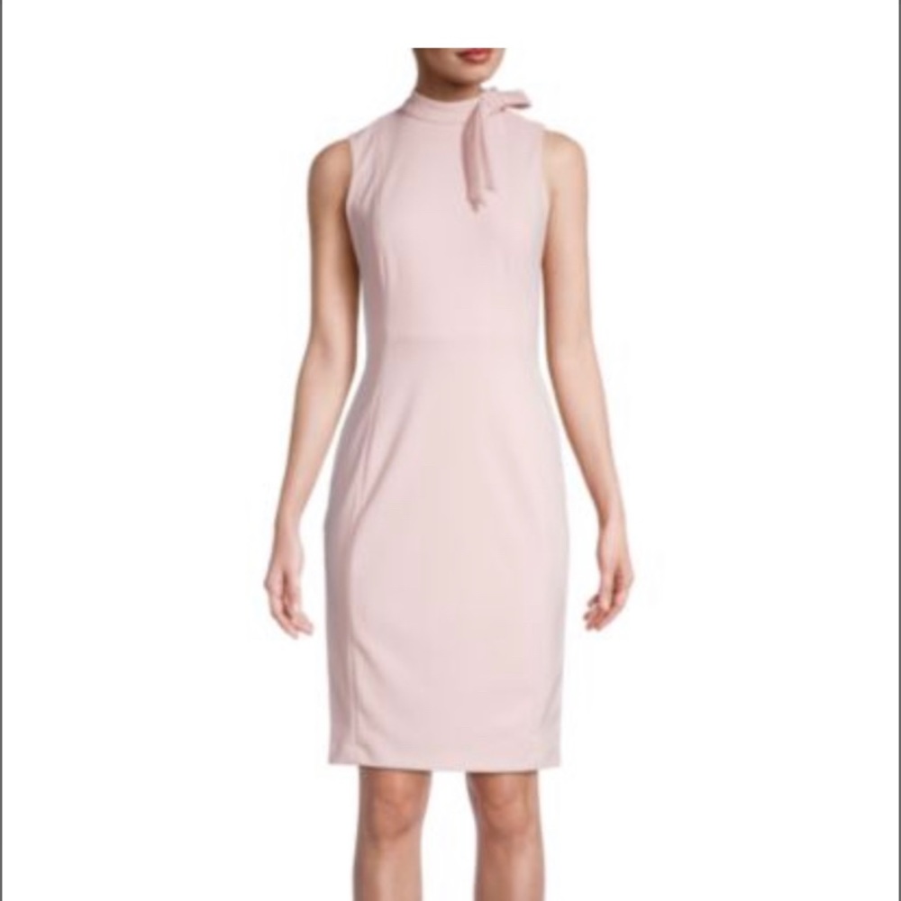 NWT Calvin Klein Tie Neck Sheath Dress